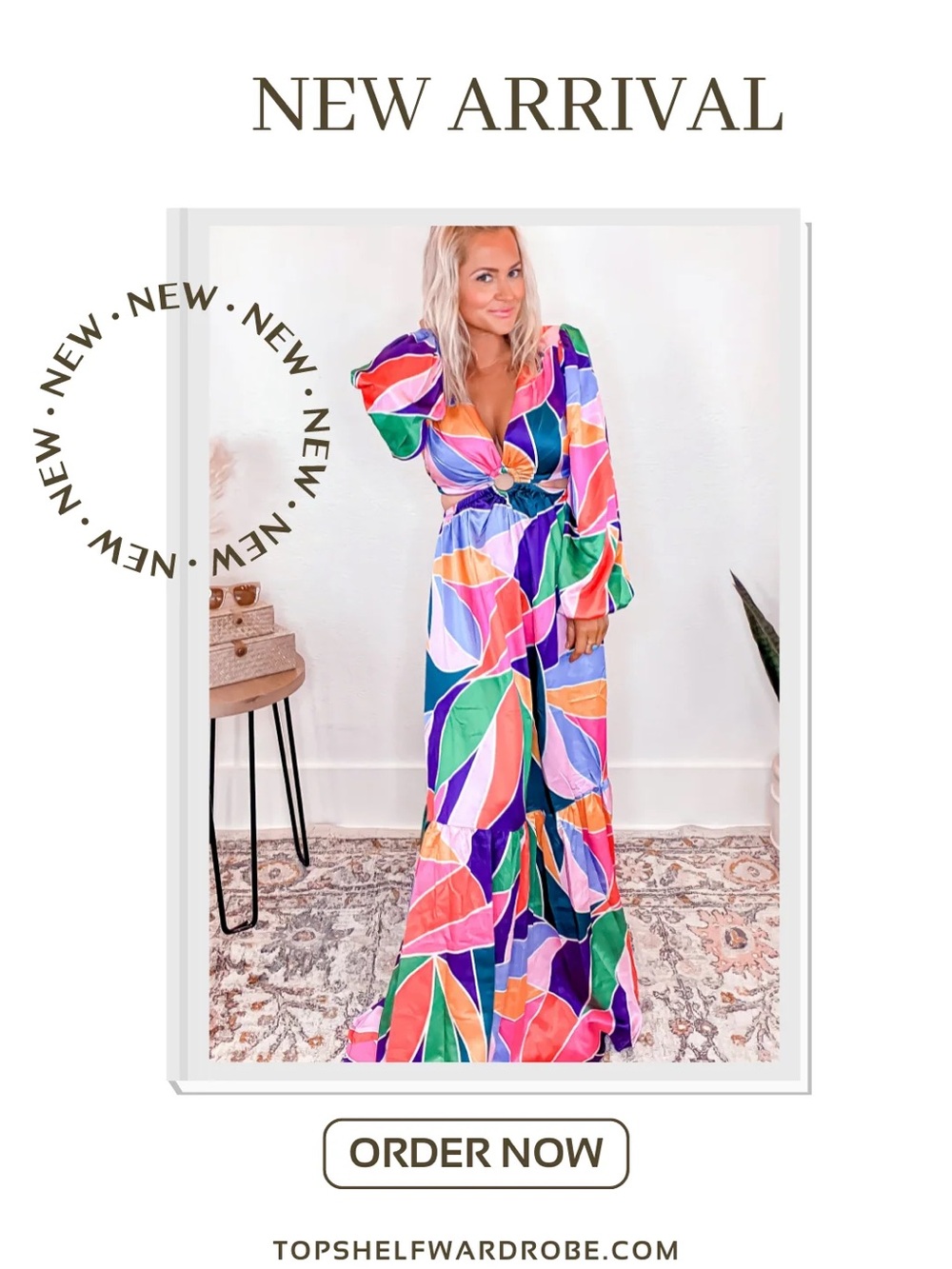 Colorful Geometric Maxi Dress - Picture 3 of 3